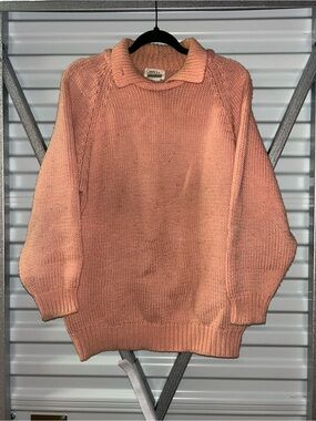 Vintage Peach Here’s A Hug Acrylic sweater
